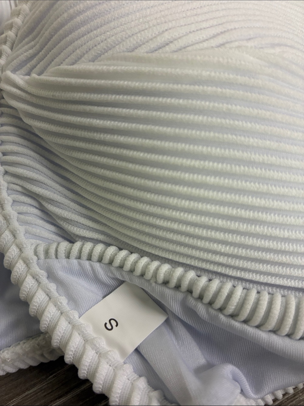 White Ribbed Two-Piece Bikini Set - Picture 10 of 12